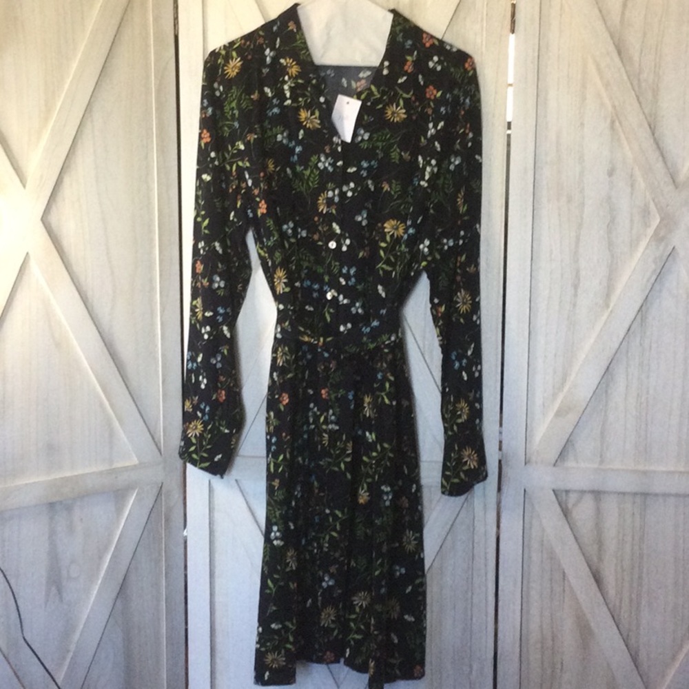 J.Jill navy floral shirt dress.  Nice light fabric great for spring.